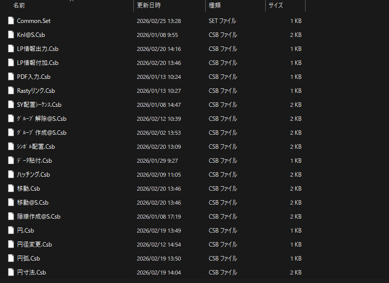 エクスプローラーでCSBフォルダを開いた時に出てくる、「〇〇.Csb」というファイルがどのようなものかを提示している