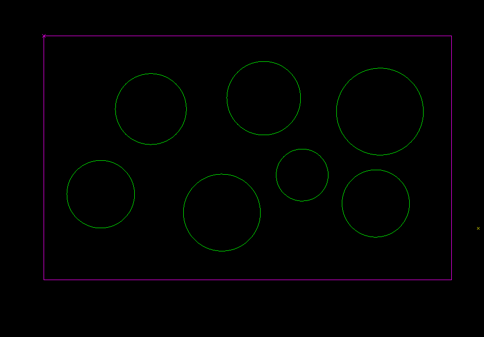 CADCityの「円径コマンド」で、変更したい円を枠で囲っているところの画面
