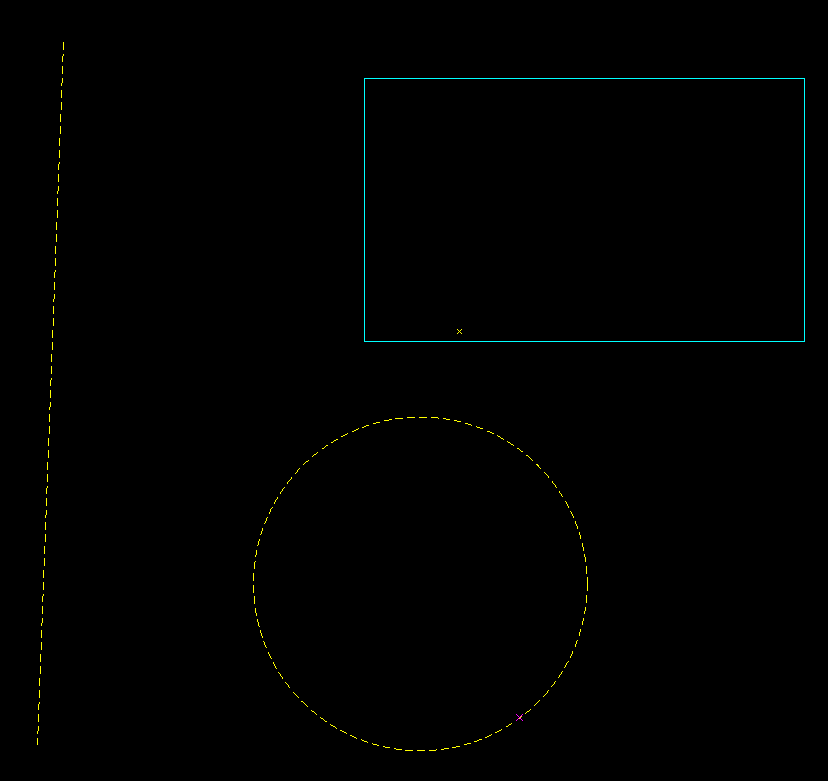 CADCityで線円スタイルの変更を実行して色と線種が変わった状態の画像