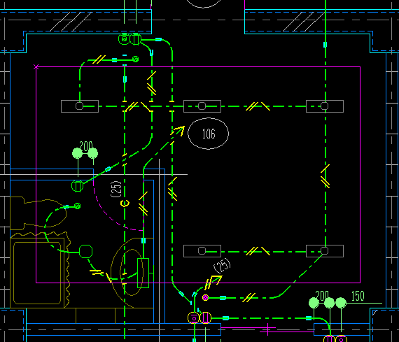 CADCityの「LP情報付加」コマンドのCSB(コマンドサブボックス)の中にある「3.検索」をオンにして、シンボルを枠で囲っているところの画面
