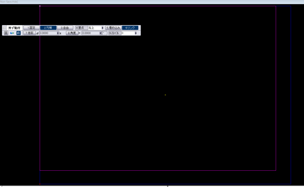CADCityの外部データ貼付で、画像を縦横比固定のまま貼り付けようとしている画面