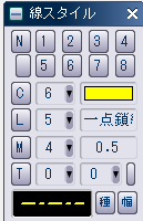 CADCityの「Get&Put」モードがオンになっている状態で、該当の線を左クリックすると、線スタイルのパネルがクリックした線の情報に変わることを示している画像