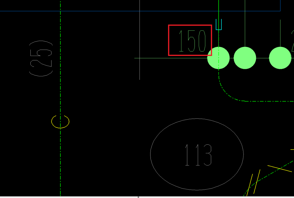 CADCityの「Get&Put」モードがオンになっている状態で、該当の文字を選択しようとしている画像