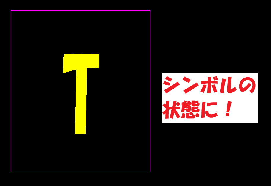 CADCityの配線シンボル化コマンドで、枠で囲った部分がシンボルとして登録された状態の画面。見た目上は何も変わっていないので、文字で分かりやすく示している。