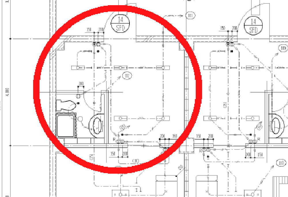 CADCityのRastyリンクで、円コマンドによって円がPDF(画像データ)に作図された状態の画面