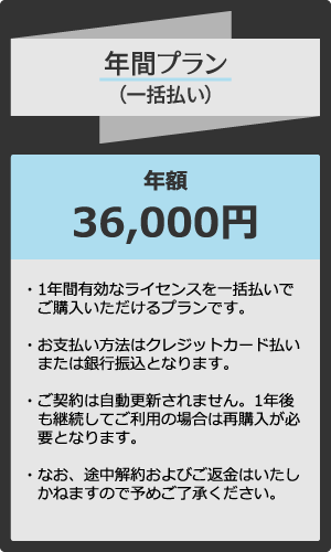 年間プラン(一括払い)